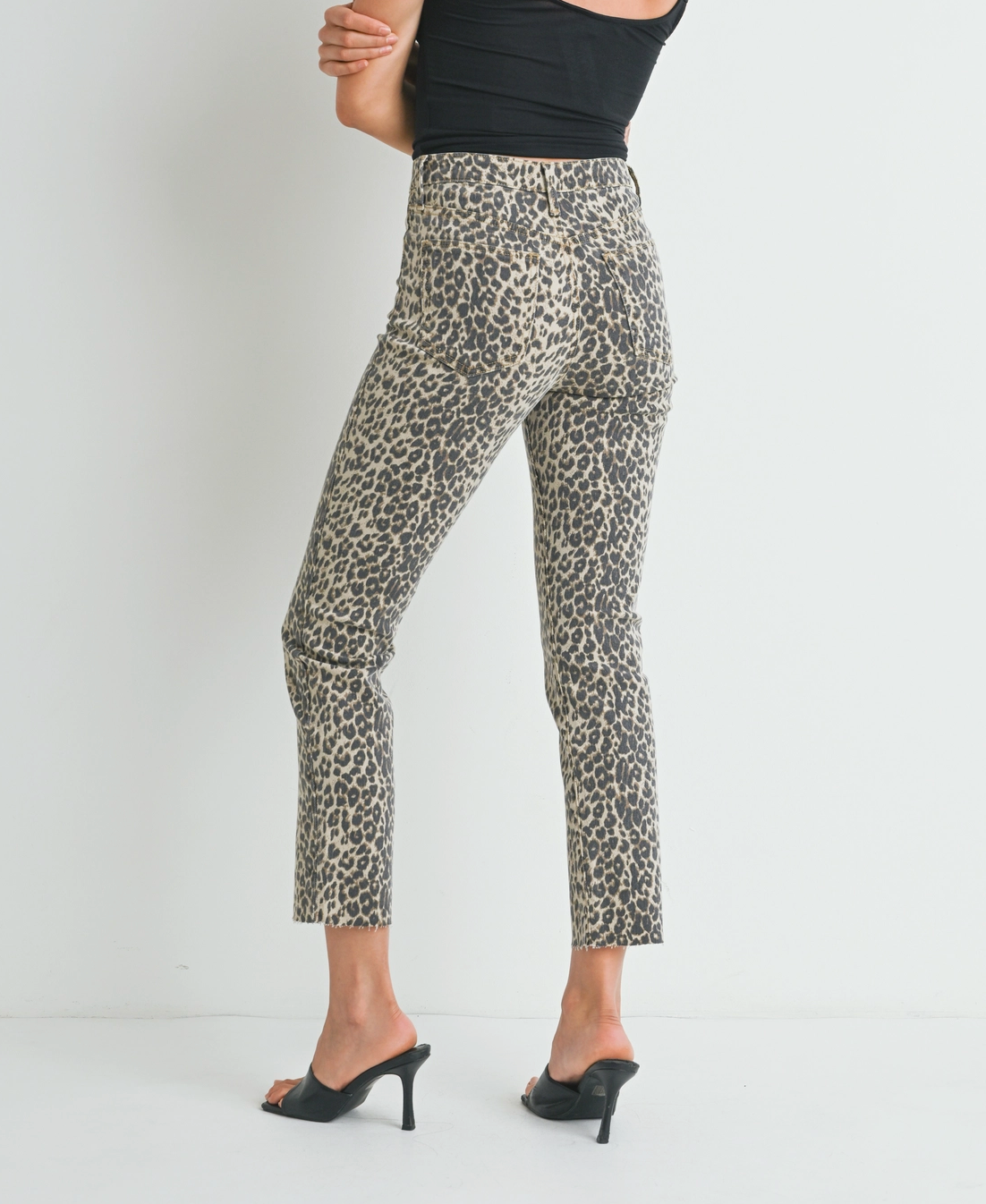 Just Black Denim Leopard Clean Slender Straight