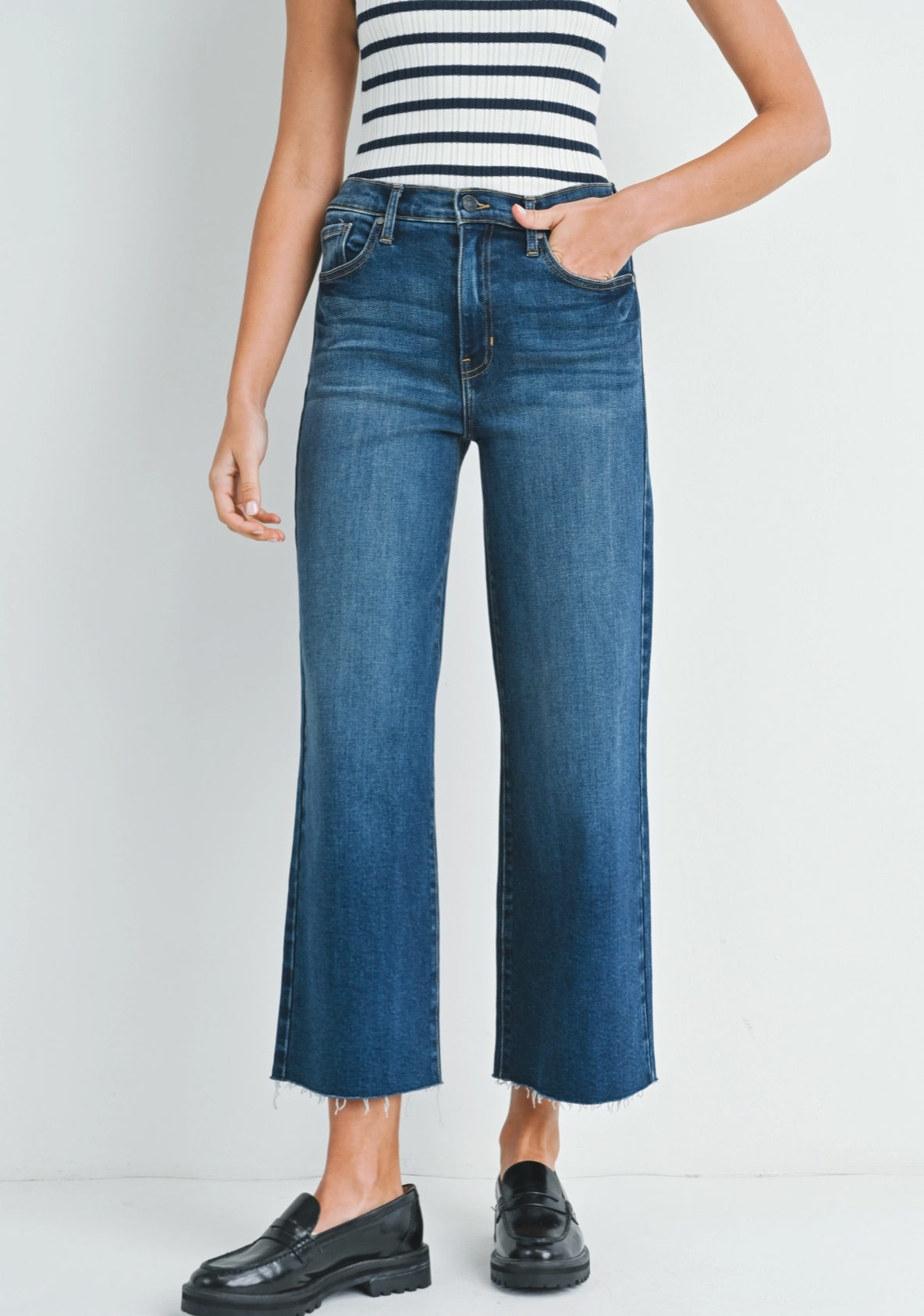 Just Black Denim Scissor Cut Wide Leg Jean