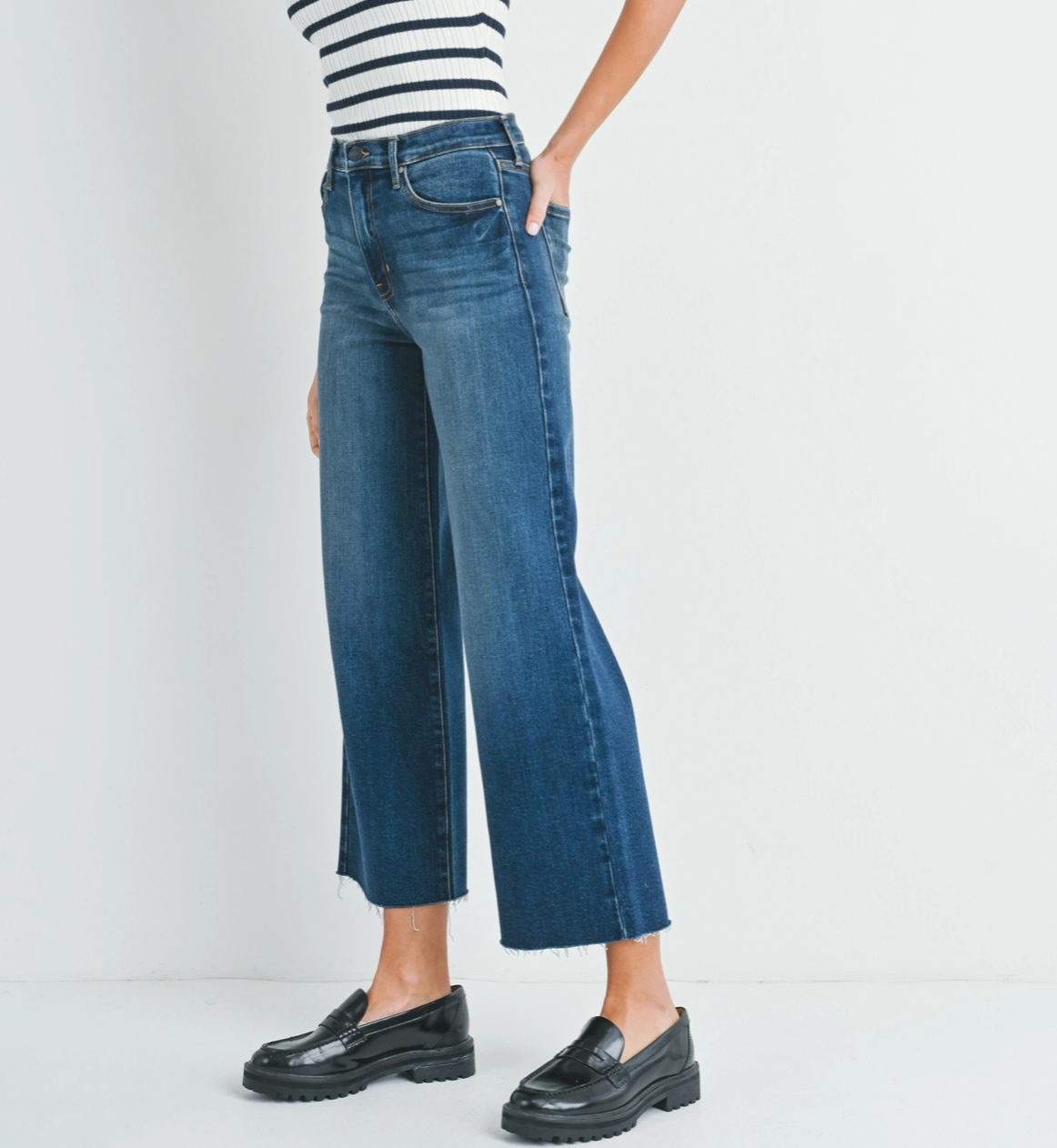 Just Black Denim Scissor Cut Wide Leg Jean