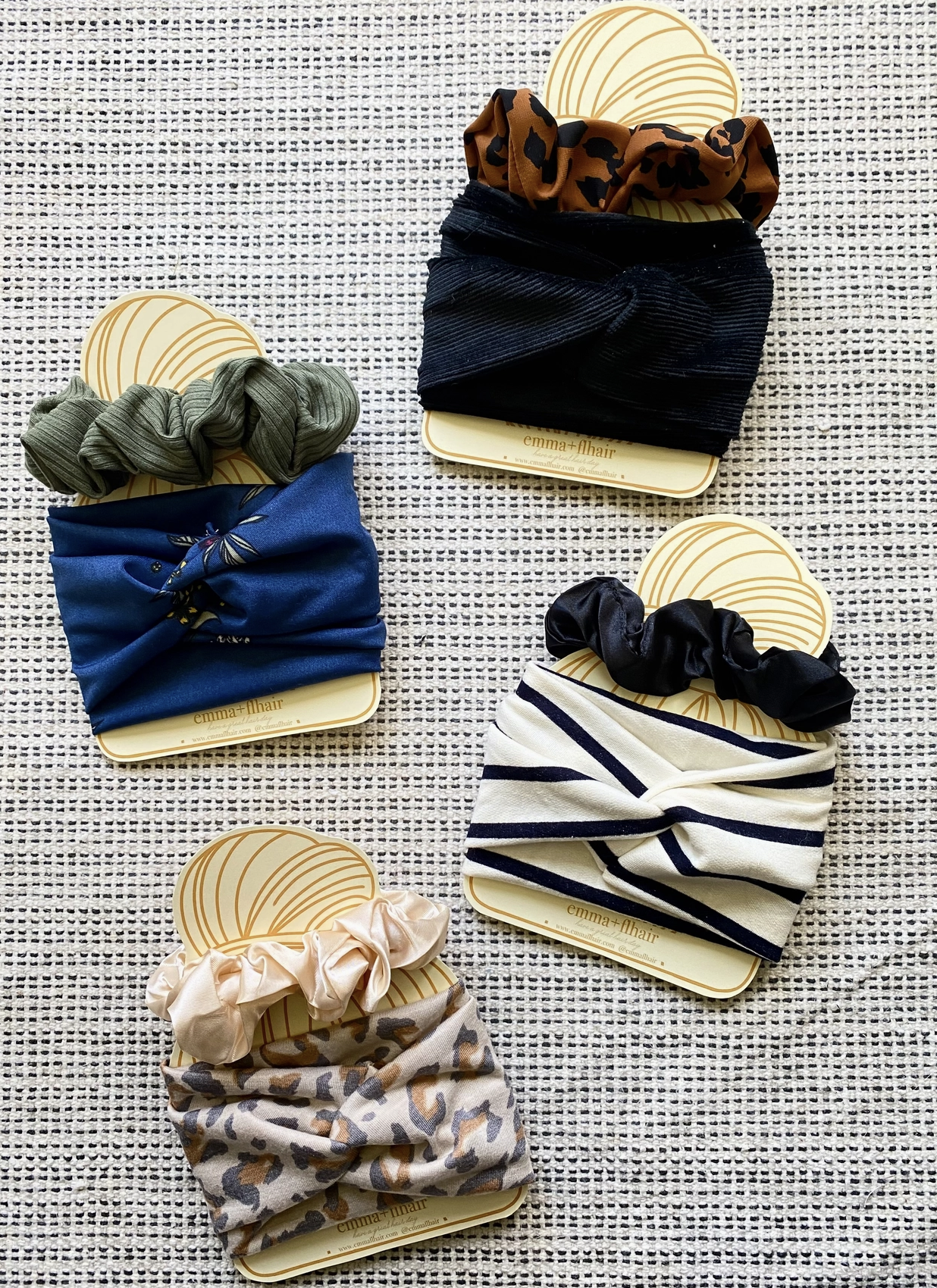 Assorted Headband and Scrunchie Set on Hair Card