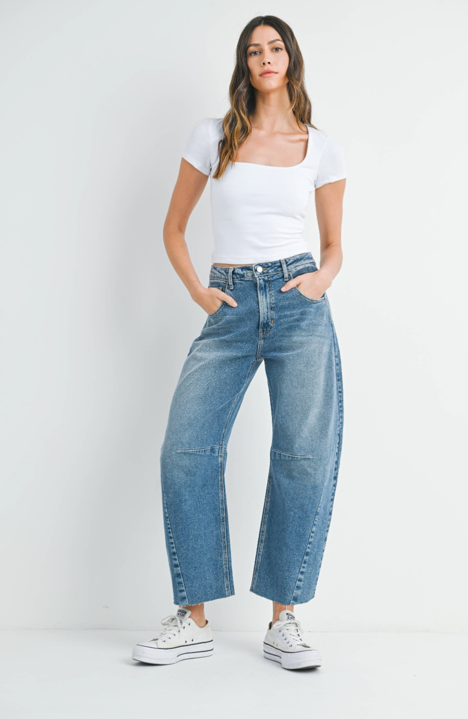 Just Black Denim Barrel Jean w/ Seams