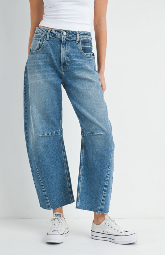 Just Black Denim Barrel Jean w/ Seams