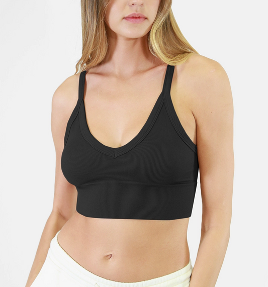Nikibiki Ribbed Vneck Crop