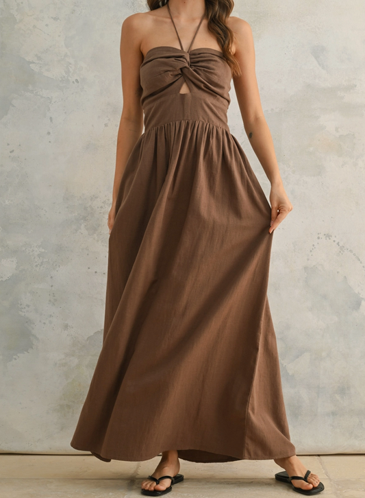 Miou Muse Knotted Halter Dress