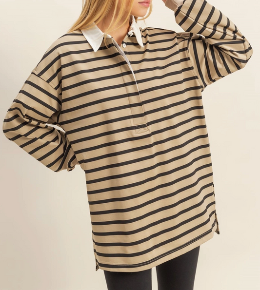 Hyfve Classice Striped Rugby Polo