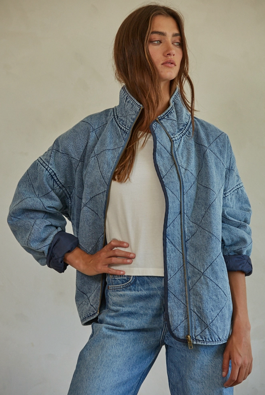 By Together Woven Denim Cotton Jacket