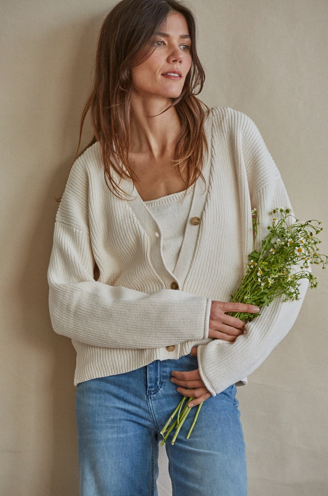 By Together Knit Sweater V-neck Cardigan