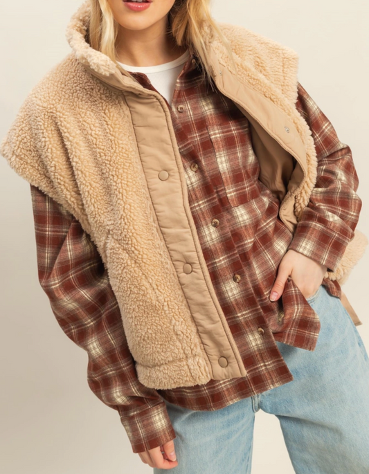 HyFyve Cozy Sherpa Vest with Side Ties