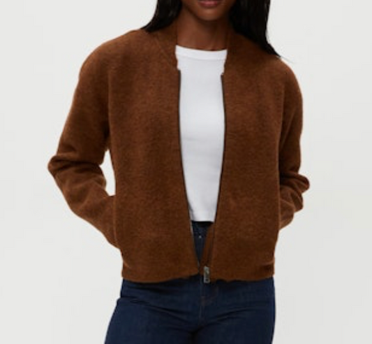 Michael Stars Lidia Cropped Bomber Jacket