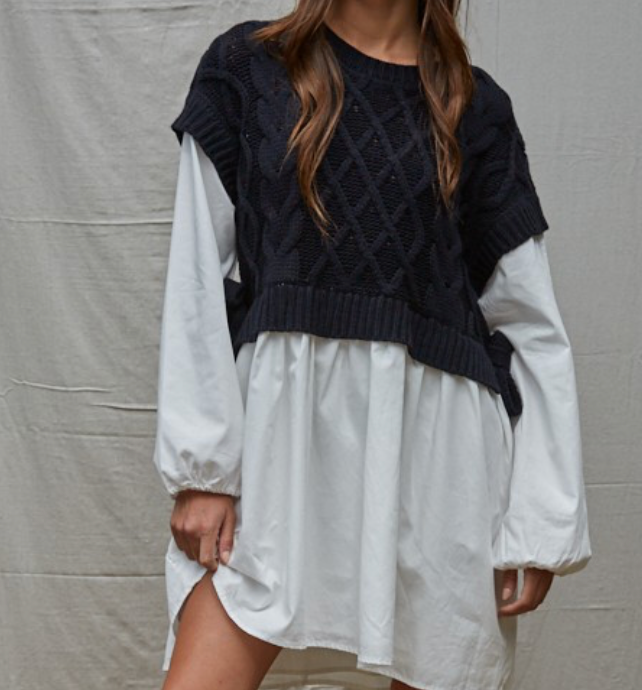 by Together Aven Sweater Twofer Dress
