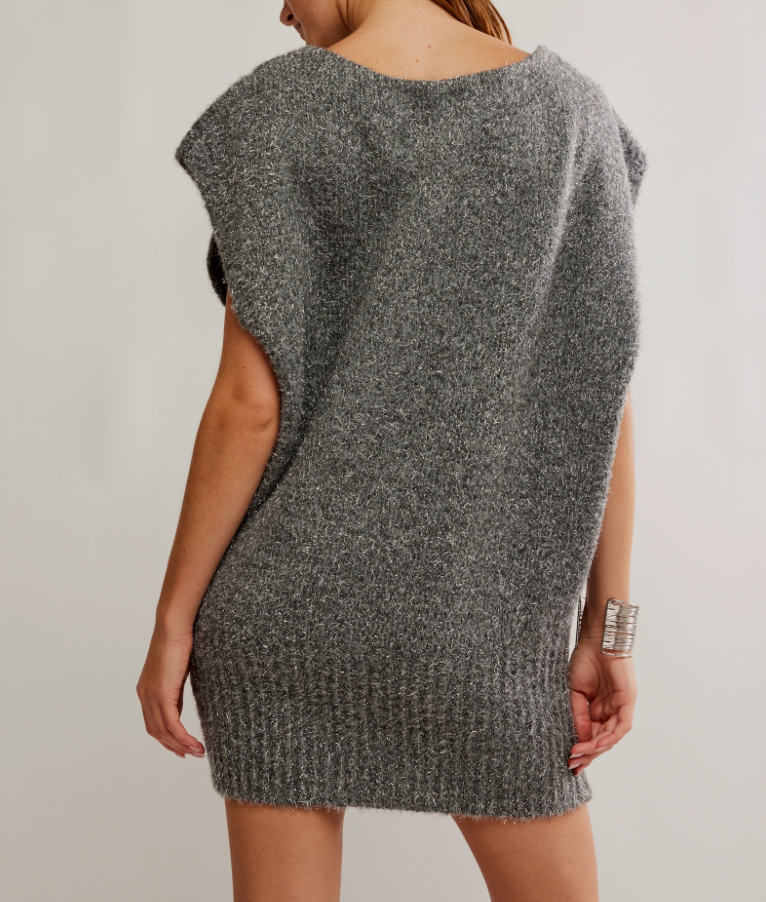 Free People Talia Sweater Minidress in Castle Grey Combo at Nordstrom, Size X-Small