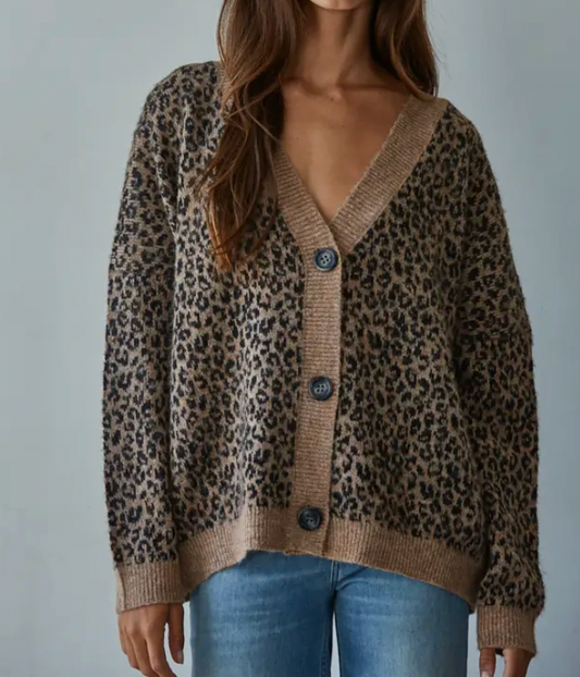 Leopard Vneck Cardigan