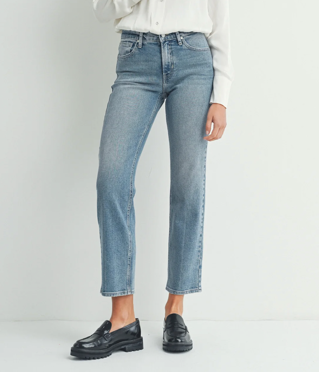 Just Black Denim Midrise Clean Straight Jean