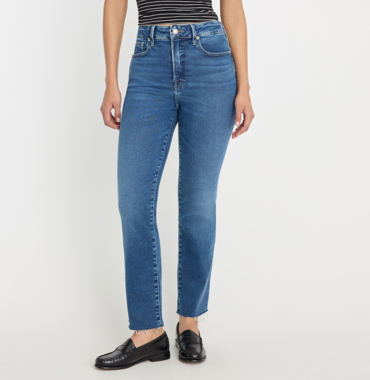Good American Soft Tech Good Legs Straight Jeans