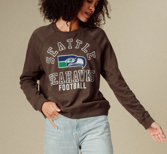 Junk Food Seahawks Women's Raglan Crewneck