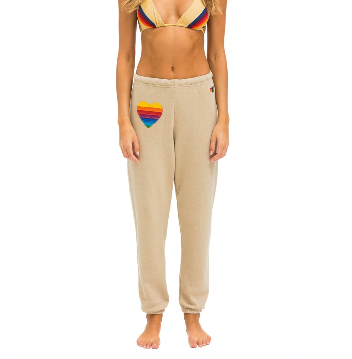 Aviator Nation Rainbow Heart Stitch Sweatpants WSPRB