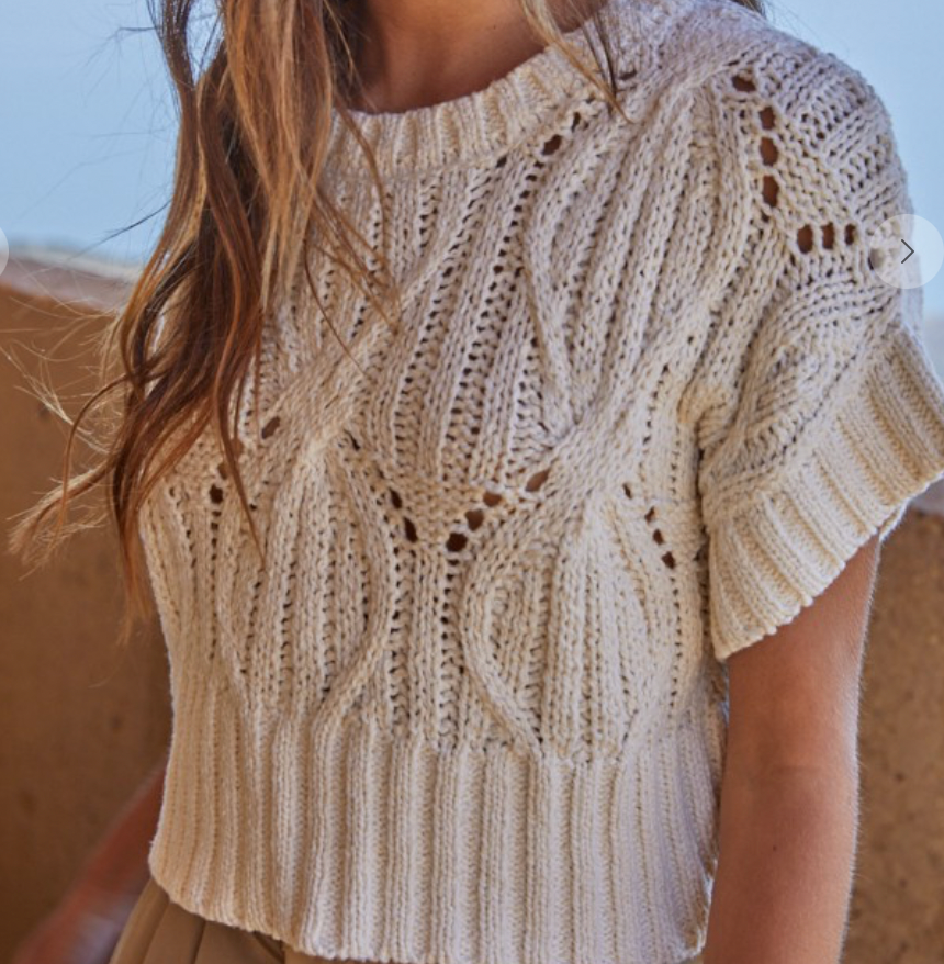 By Together Crochet Short Sleeve Sweater