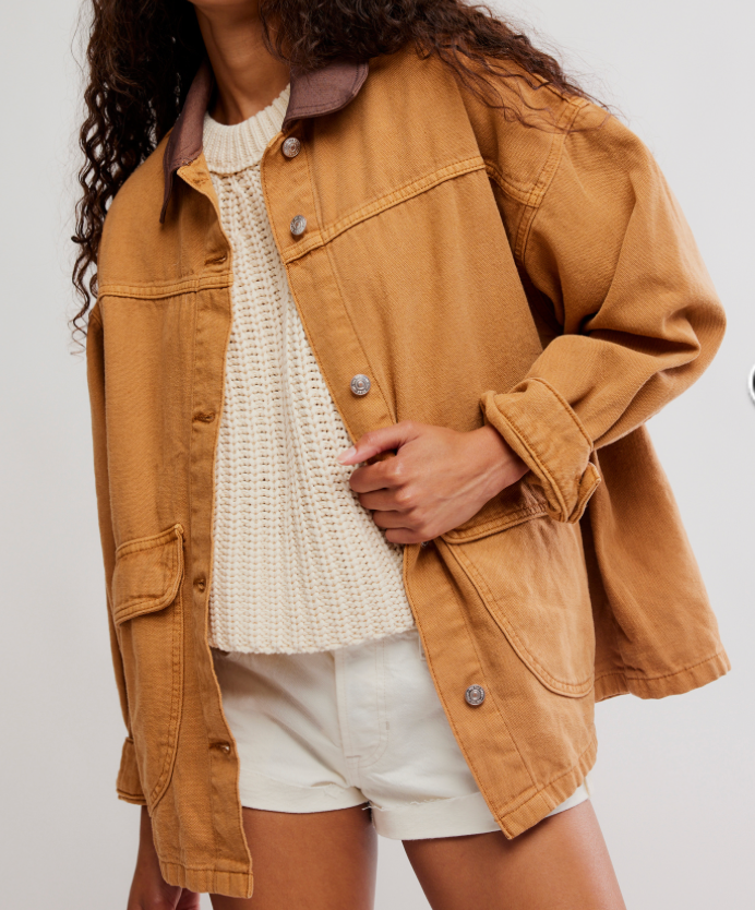 Free People Lemon Oversized Denim Jacket
