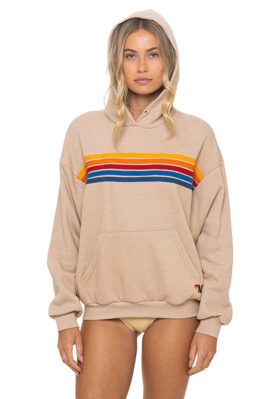 Aviator Nation 5 Stripe Pullover Hoodie