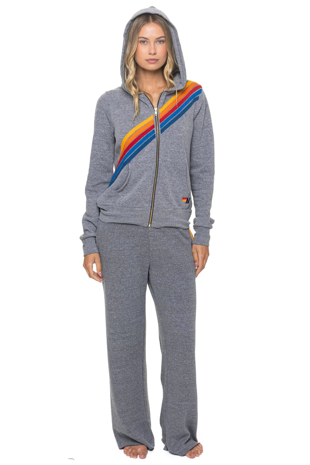 Aviator Nation 5 Stripe Wide Leg Sweatpants