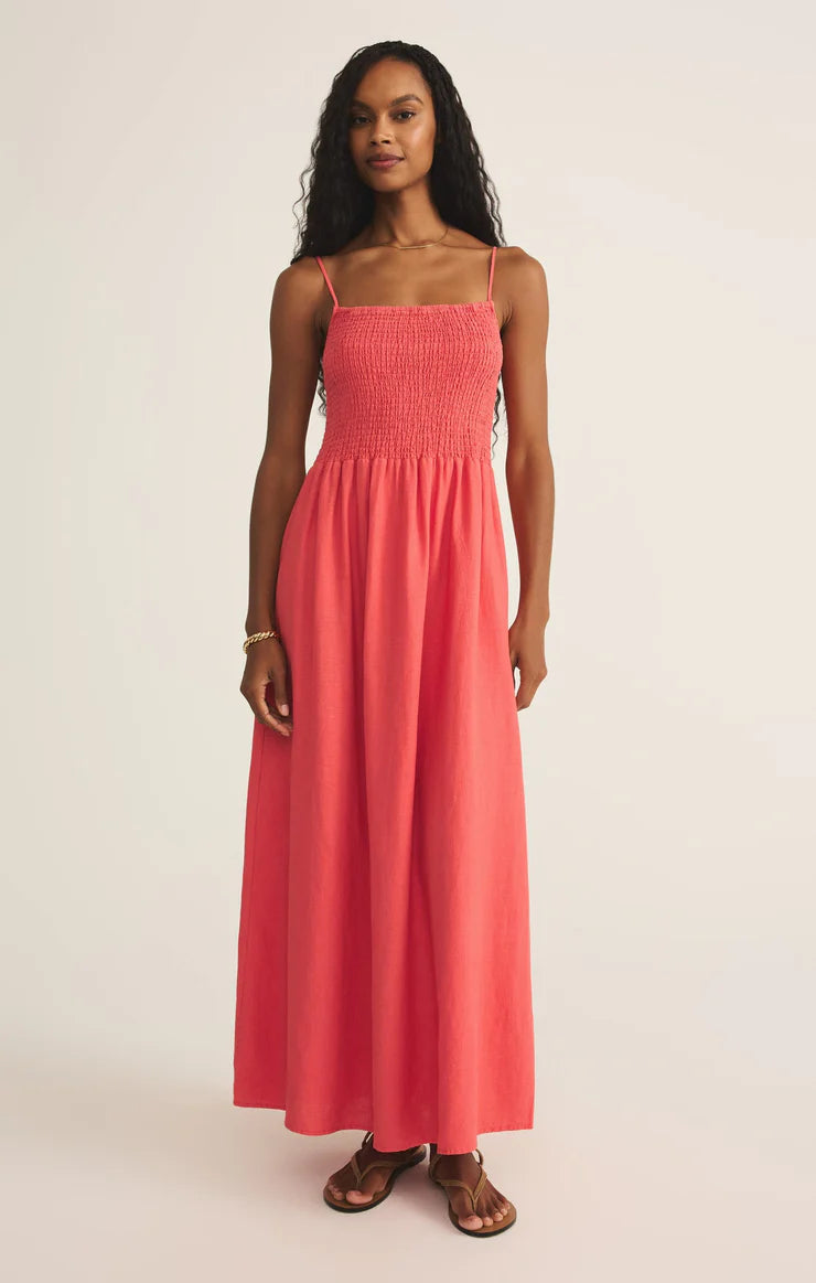 Z Supply Women's Bayside Linen Maxi Dress, Persimmon, Medium
