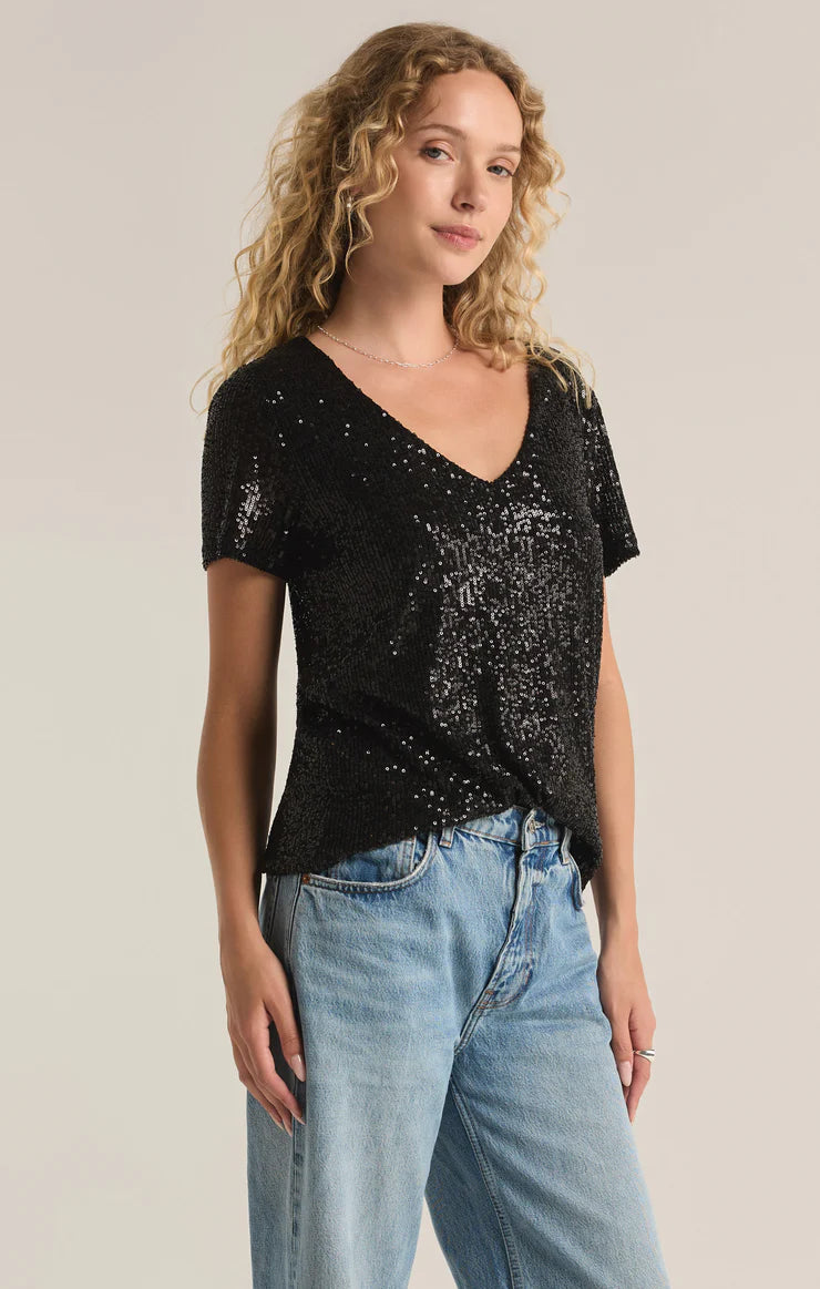 ZSupply Marbella V-Neck Sequin Top