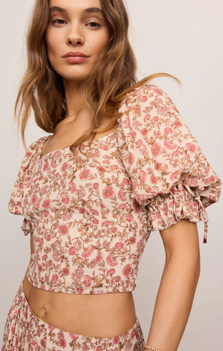 Zsupply Moira Floral Cropped Top