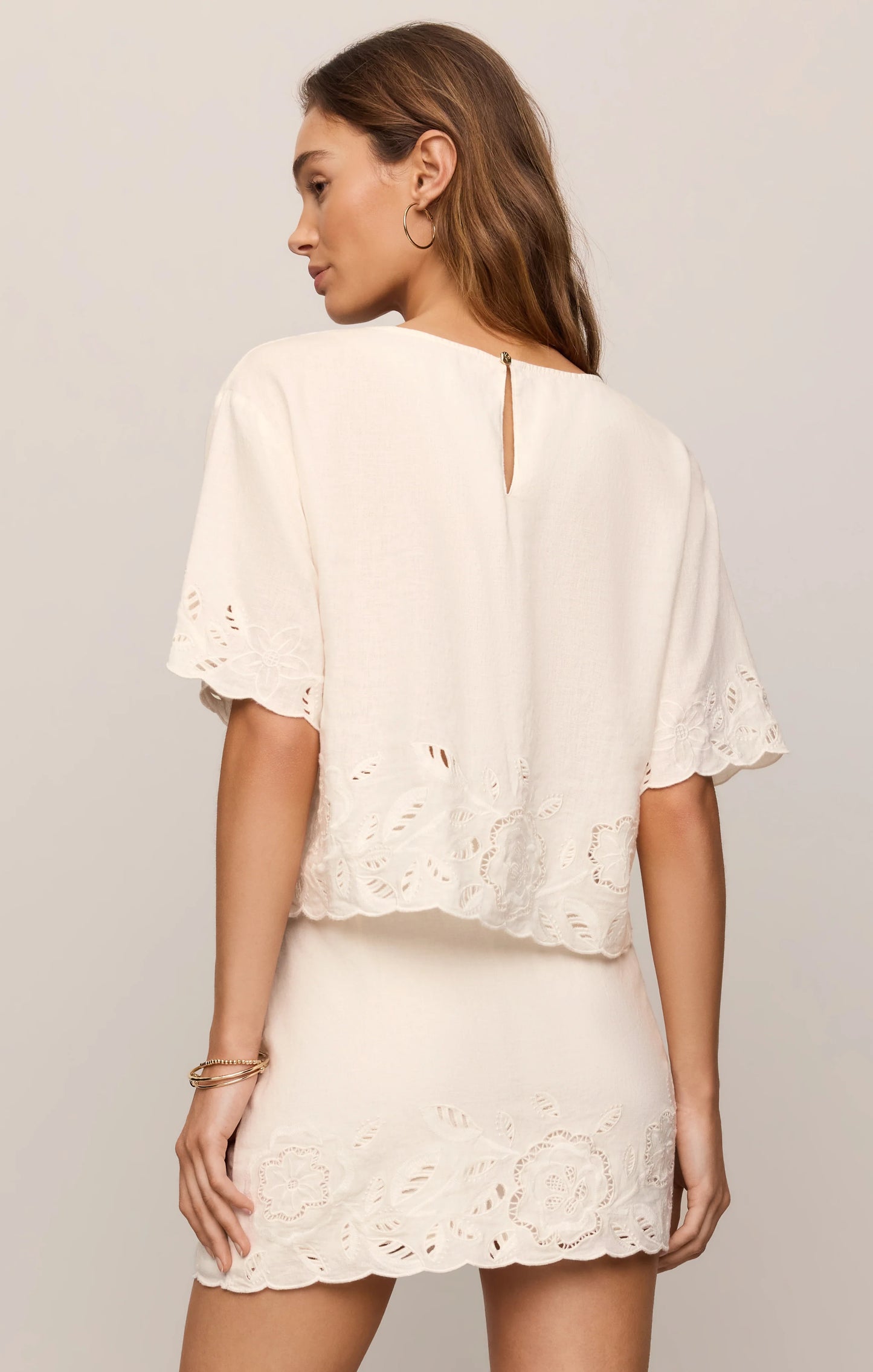 Zsupply Daya Embroidered Linen Top