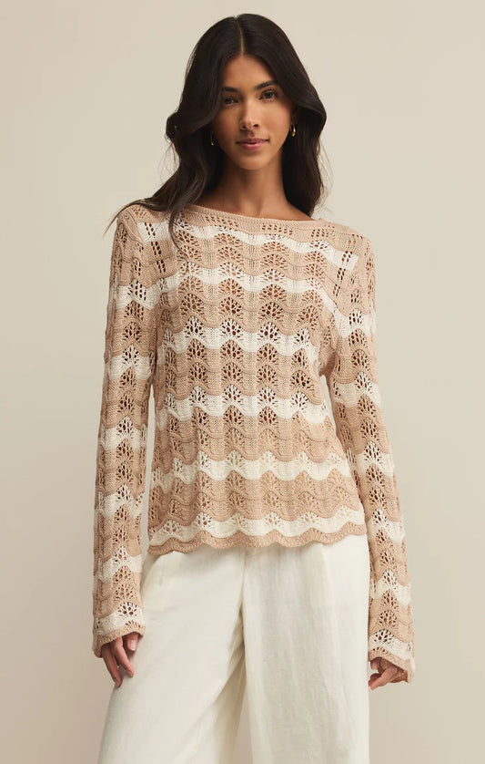 Zsupply Azura Stripe Crochet Sweater