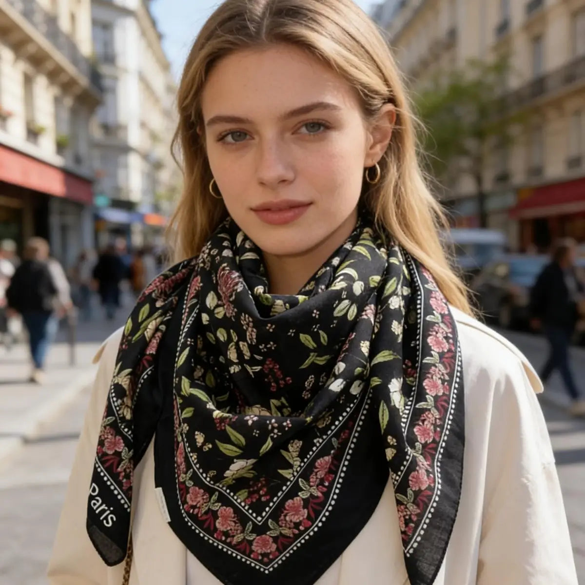 Lineta Cotton Floral Scarf