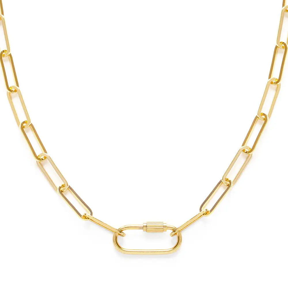 Amano Paperclip Carabiner Chain Necklace