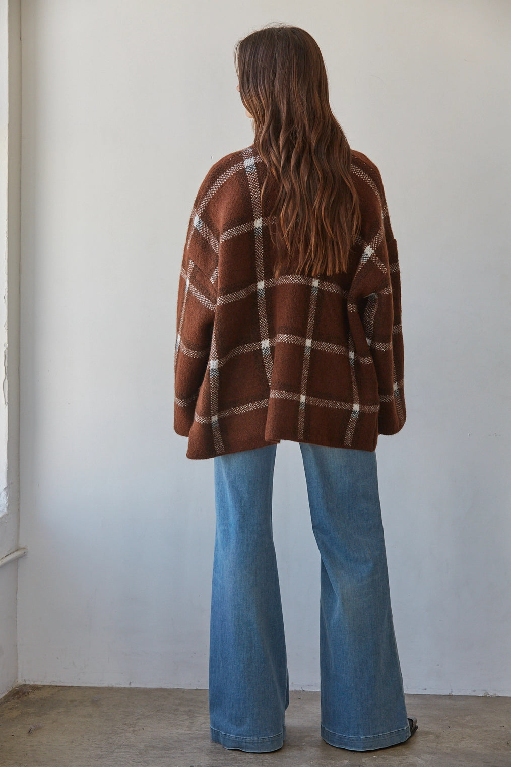 by Together Plaid Open Cardigan