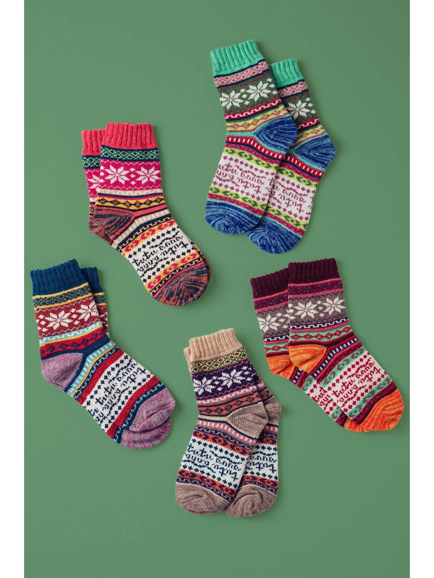 Fair Isle Knit Ankle Socks