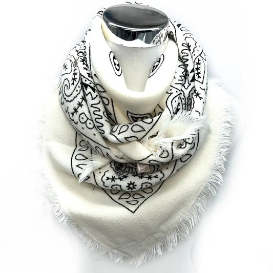 Lineta Paisley Fringe Bandana