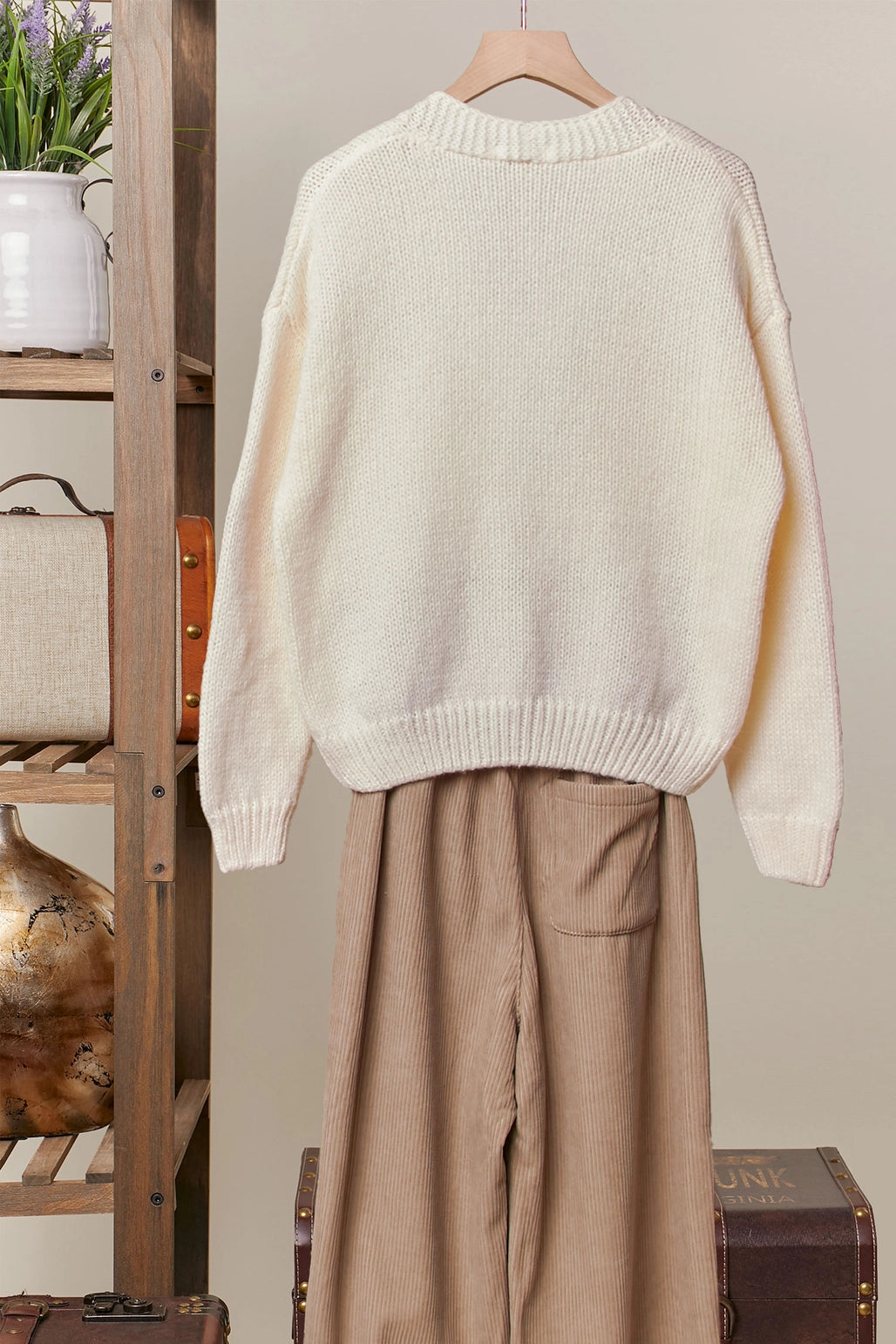 Christmas Patch Vneck Cardigan