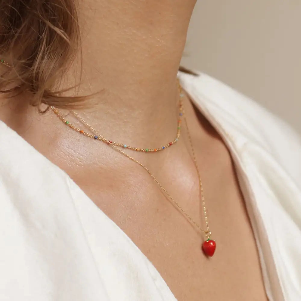 Amano Summer Strawberry Necklace