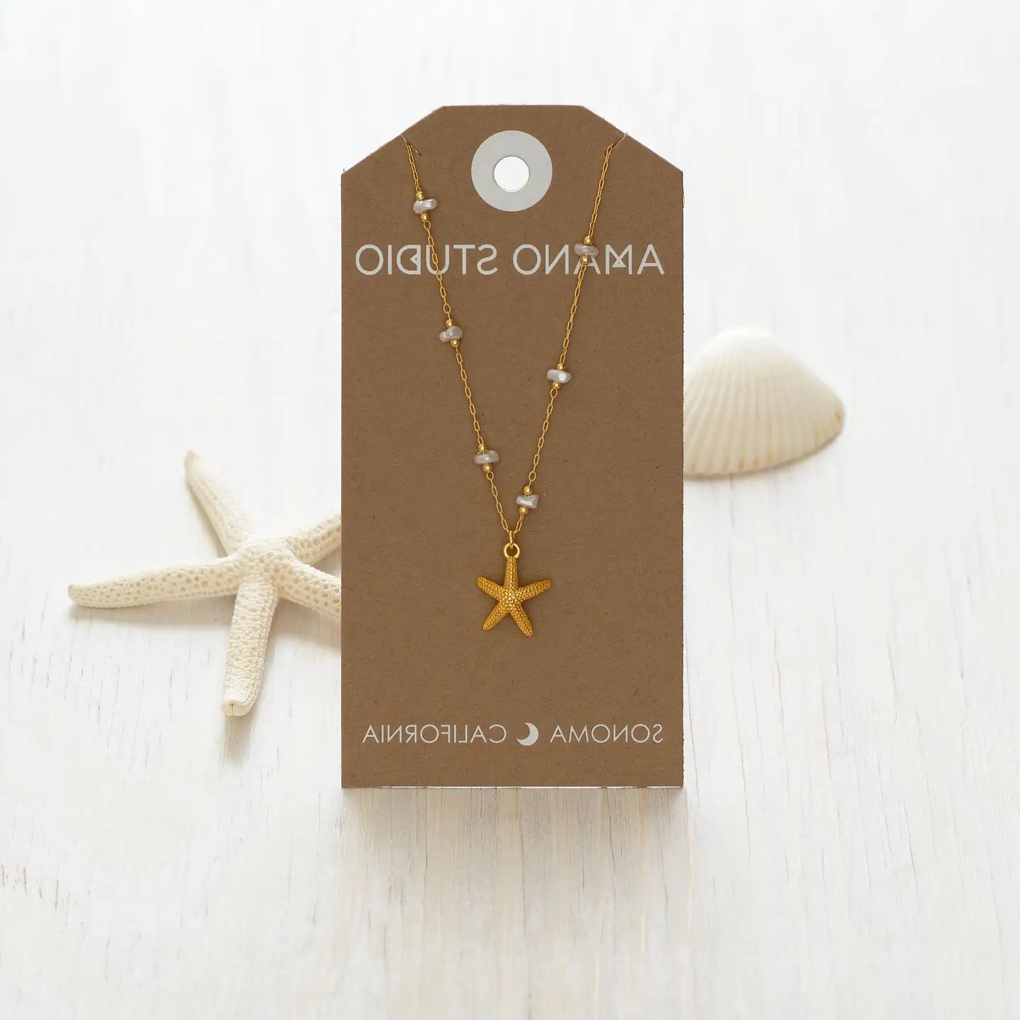 Amano Starfish Freshwater Pearl Necklace