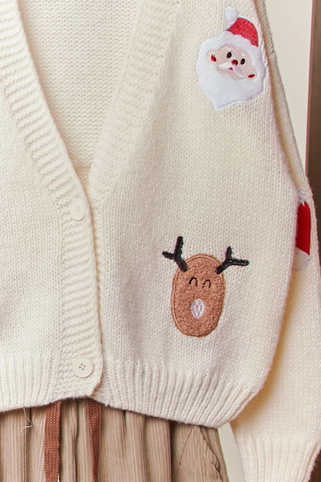 Christmas Patch Vneck Cardigan