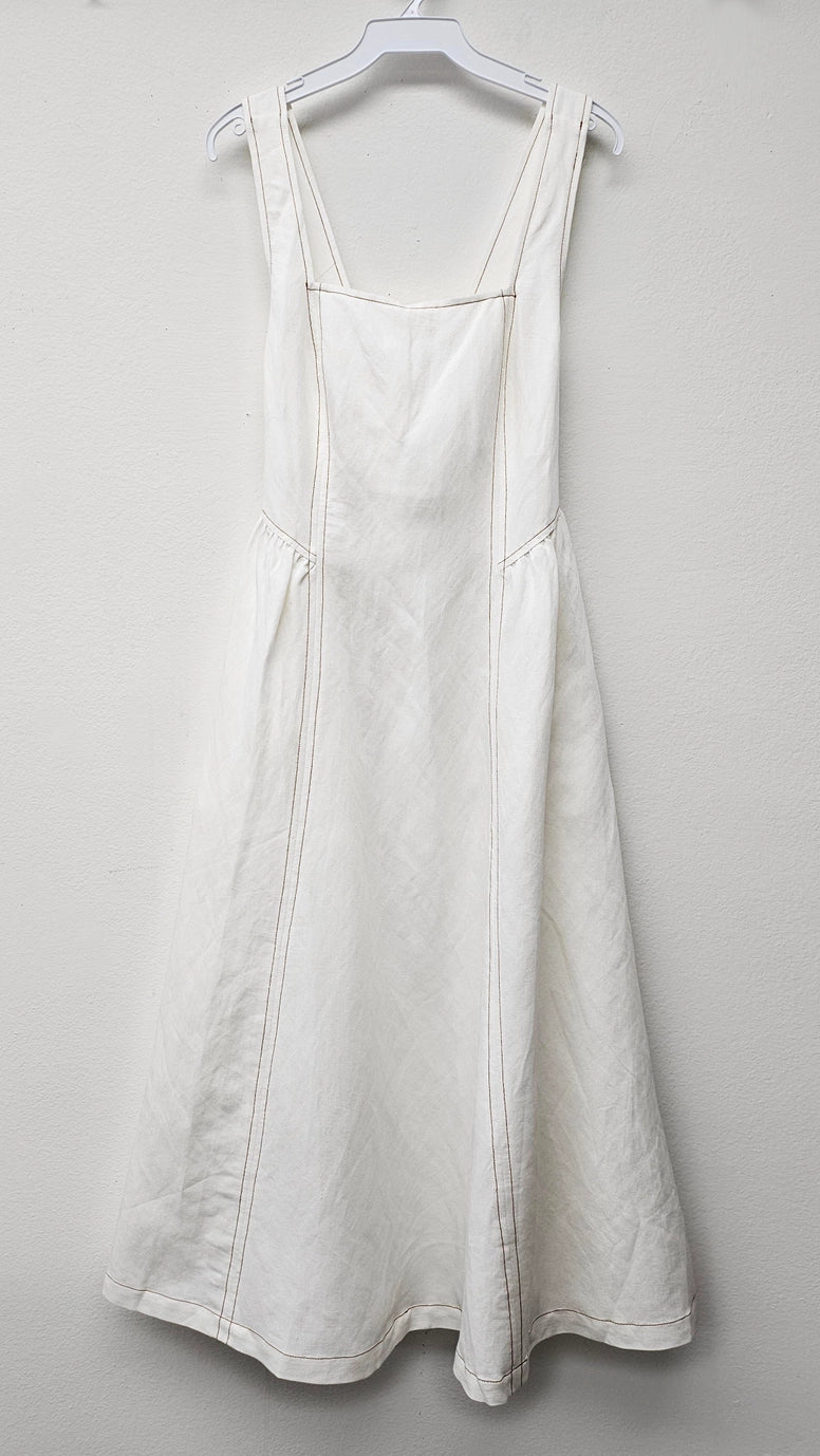 Linen Contrast Stitch Dress