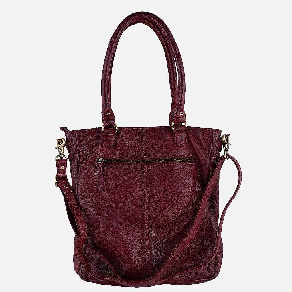 Meekes | Braided Leather Shoulder Bag with Strap and Pockets