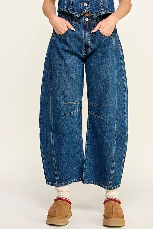 Miss Love MID RISE BARREL JEANS