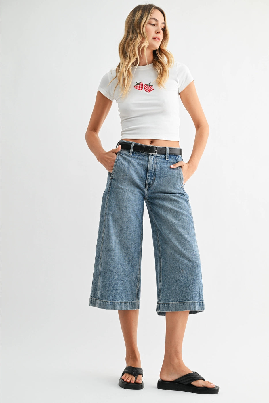 JBD Sideseam Wide Capri Jeans