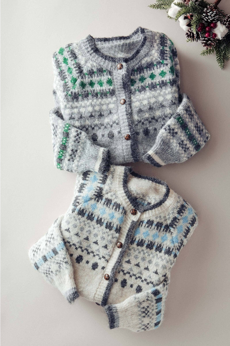 Nordic Pattern Cardigan Sweater