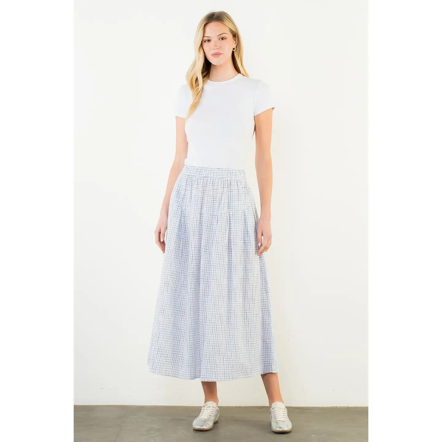 THML Dorothy Gingham Tiered Skirt