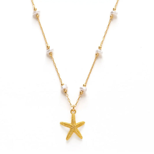 Amano Starfish Freshwater Pearl Necklace