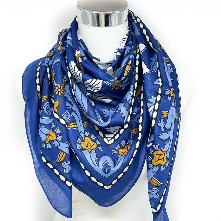 Lineta Cotton floral scarves