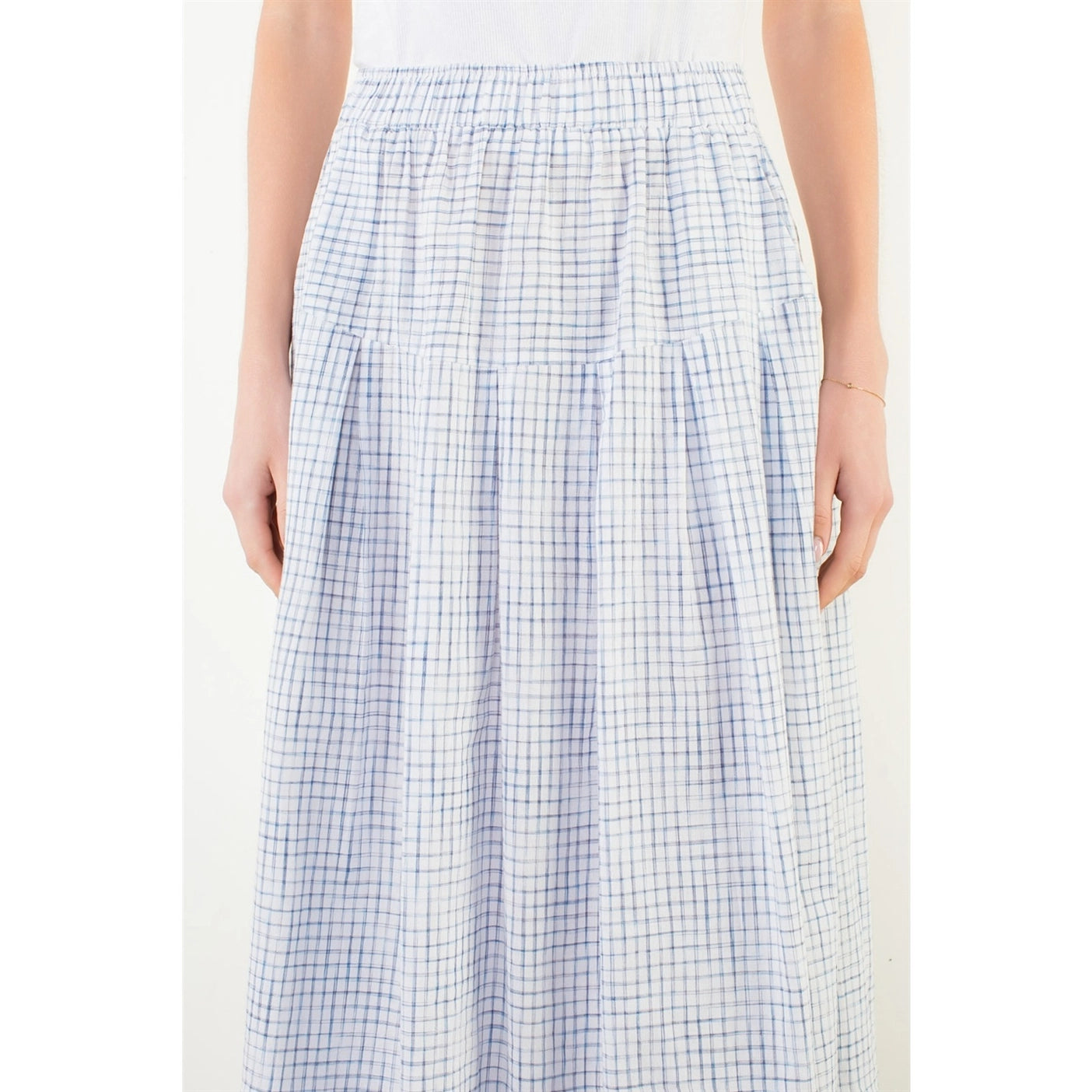 THML Dorothy Gingham Tiered Skirt