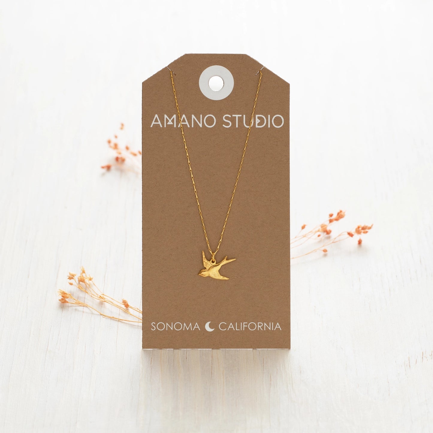 Amano Tiny Swallow Bird Necklace