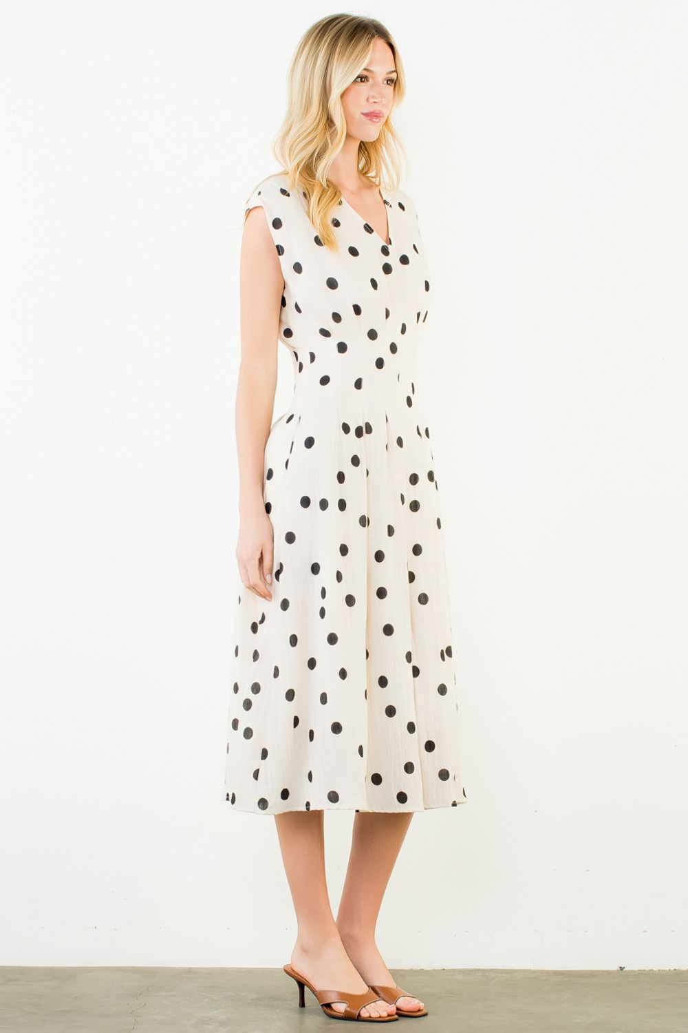 THML Polka Dot Vneck Dress