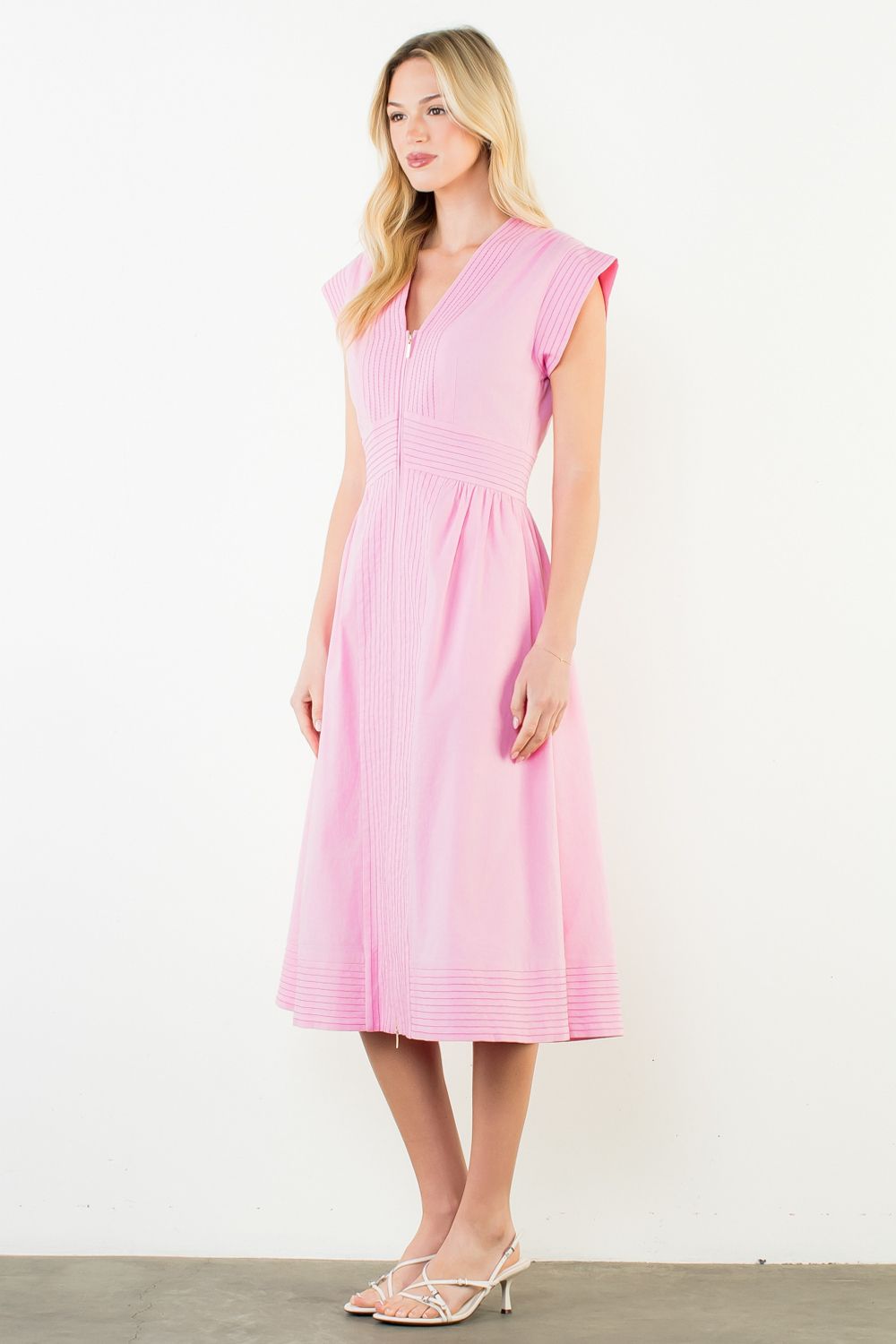 THML Short Sleeve Zip Up Dress